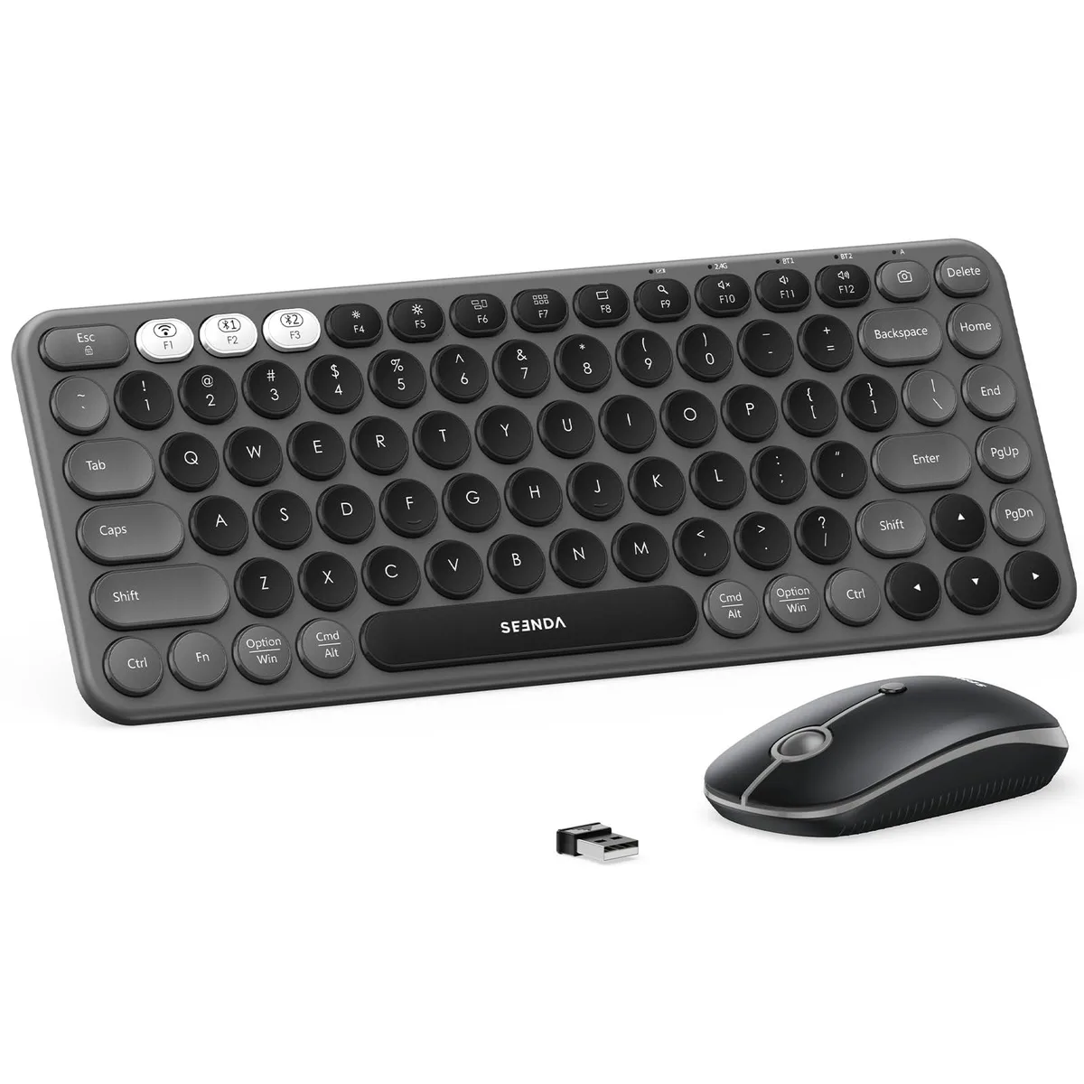 seenda seenda COE203 Keyboard & Mouse Combo 2.4G BT 3-Device Round Keycaps 1000/1600/2400 DPI — product photo