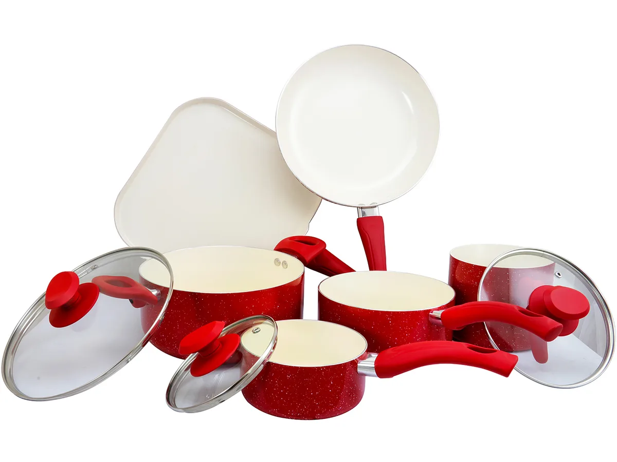 OSTER OSTER 112068.09 San Jacinto 9 Piece Cookware Set Red Speckle Aluminum — product photo