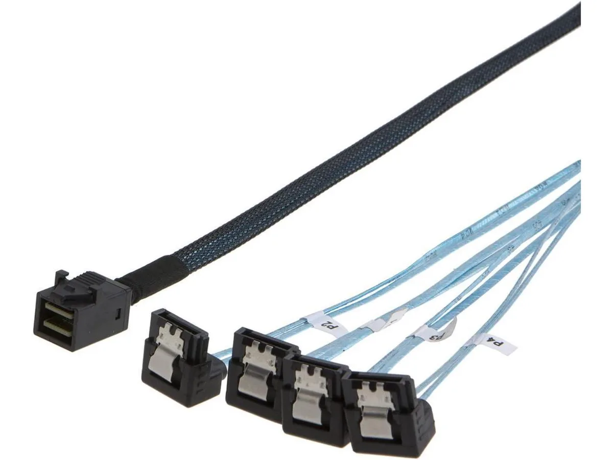 BUCIER BUCIER Mini SAS SFF-8643 to 4x SATA 90° cable 12Gb 3.3ft — product photo