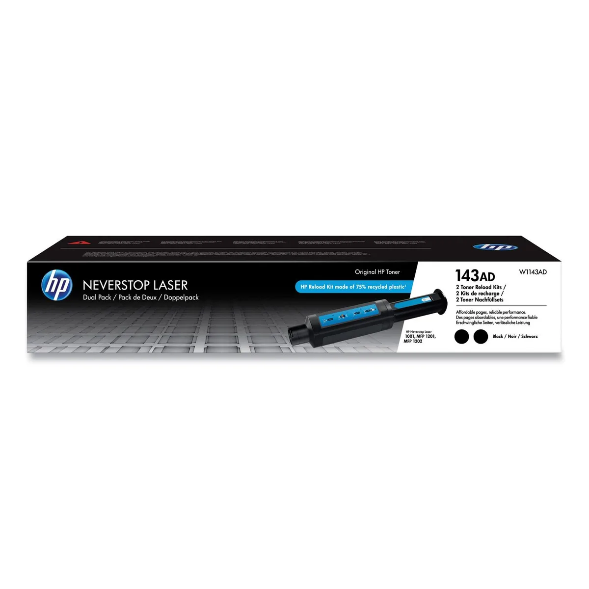 HP HP W1143AD 143AD Dual Pack Black Neverstop Toner Reload Kit 2500 pages — product photo