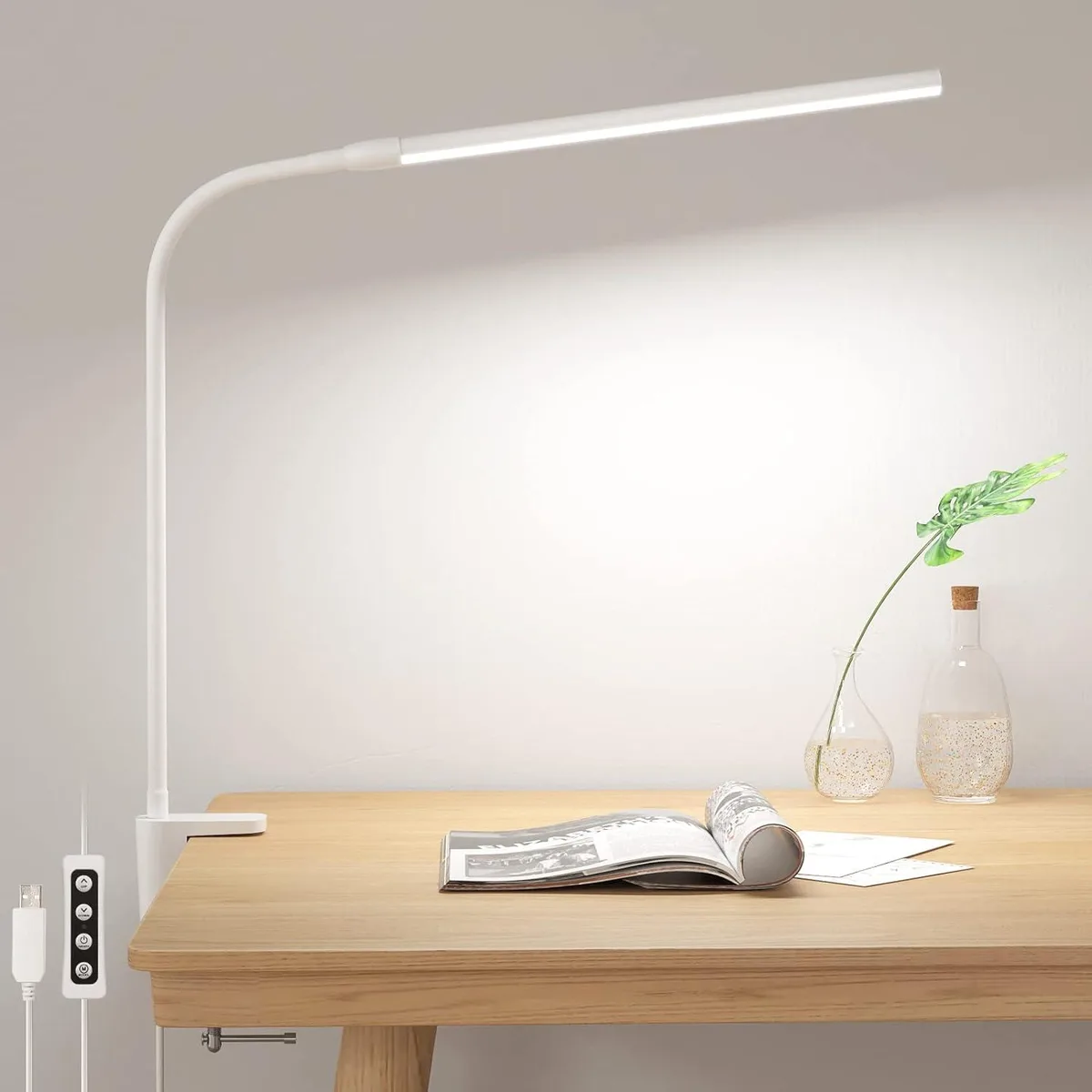 RUOCLRIS RUOCLRIS Desk Lamp with Clamp White 3 Modes 10 Brightness 54 LEDs — product photo