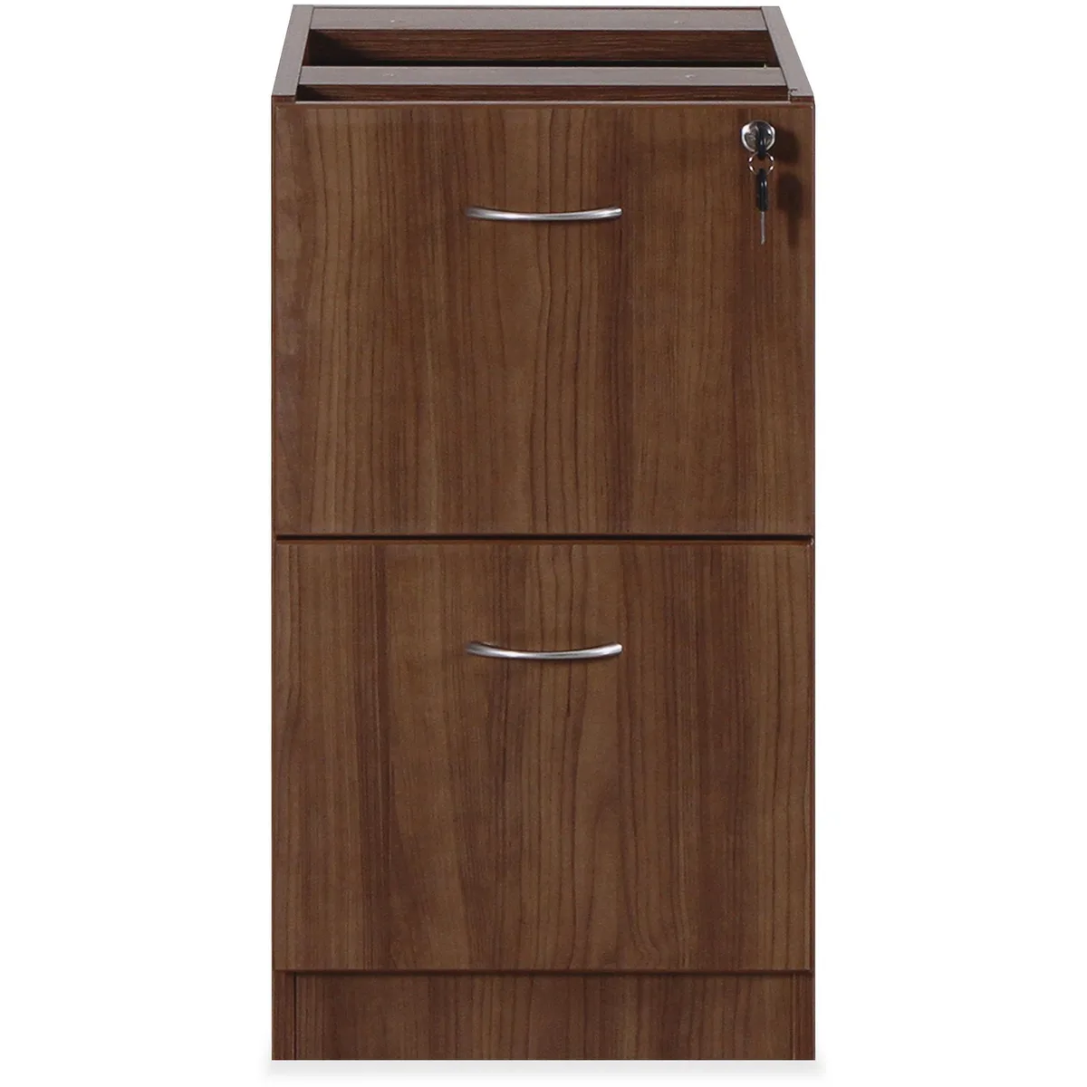 Lorell Lorell 69986 Essentials 2-Drawer Hanging Pedestal 15.5" Walnut/Silver — product photo