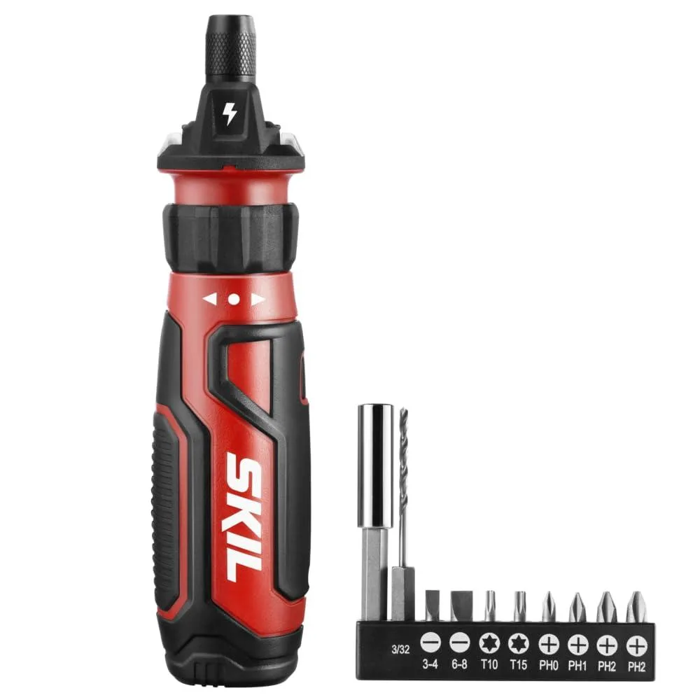 Red 4V cordless screwdriver in 12-pack box
