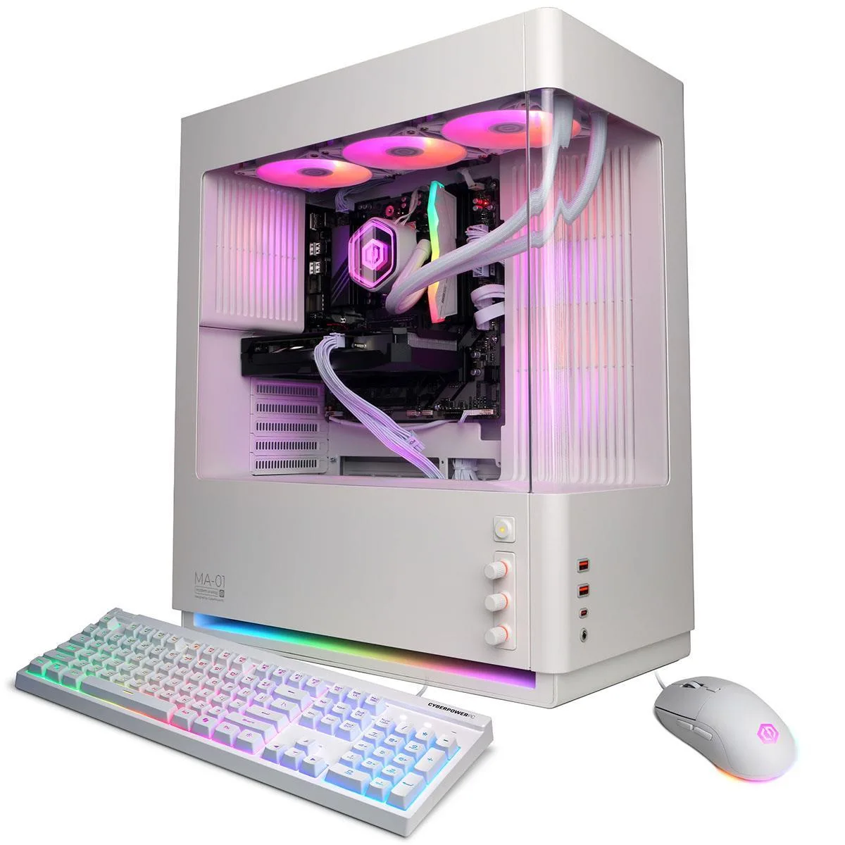CyberpowerPC CyberpowerPC Gamer Supreme R7 9850X3D 32GB 1TB RTX 5060 Ti White gaming PC — product photo