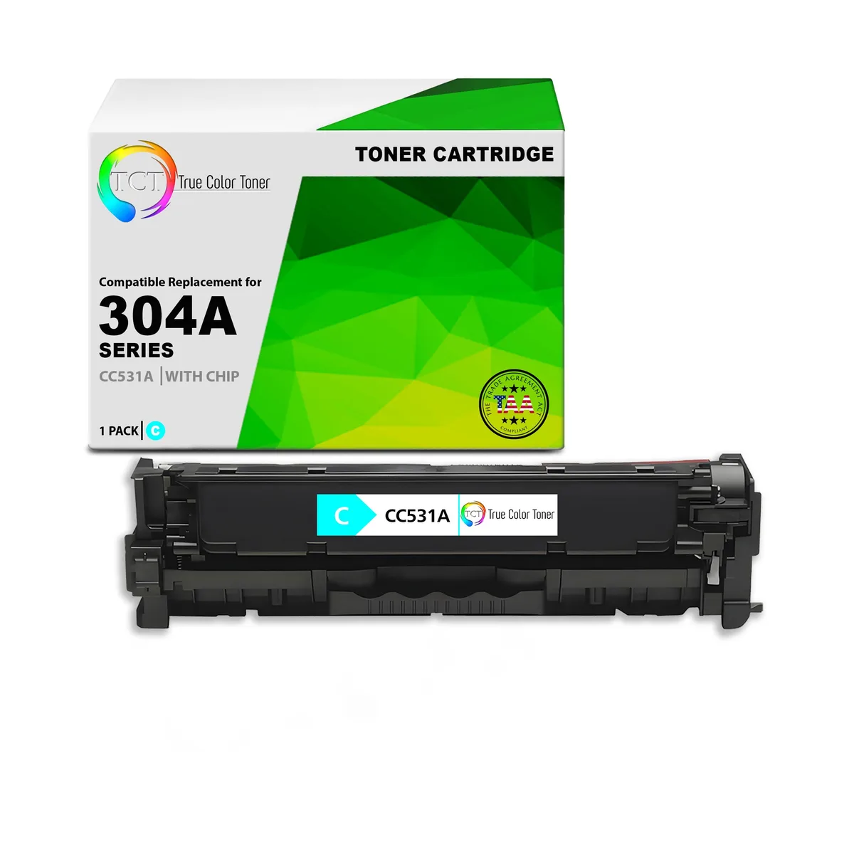 True Color Toner True Color Toner 304A CC531A Cyan Toner Cartridge 2800 Pages — product photo
