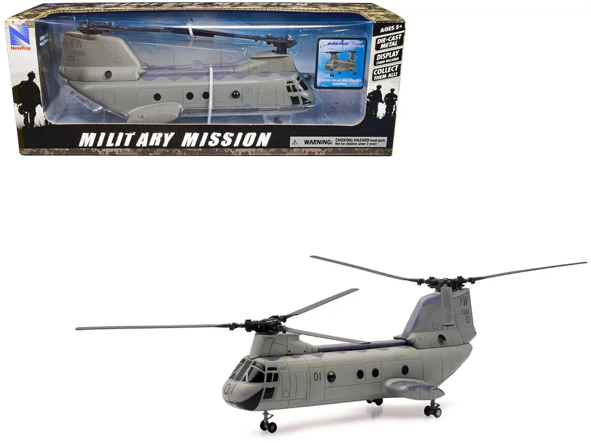 New Ray Toys New Ray Toys Boeing CH-46 Sea Knight 1/55 Olive Drab US Marines hobby collectible — product photo