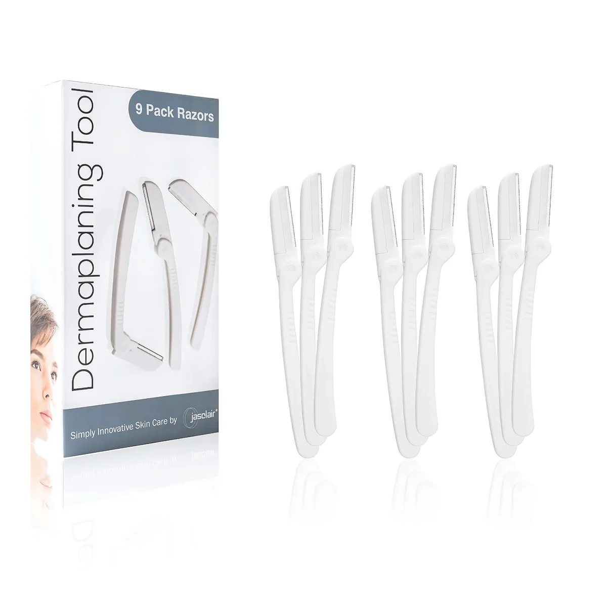  jasclair Dermaplaning Razor 9 Count White Shavers for Women — product photo