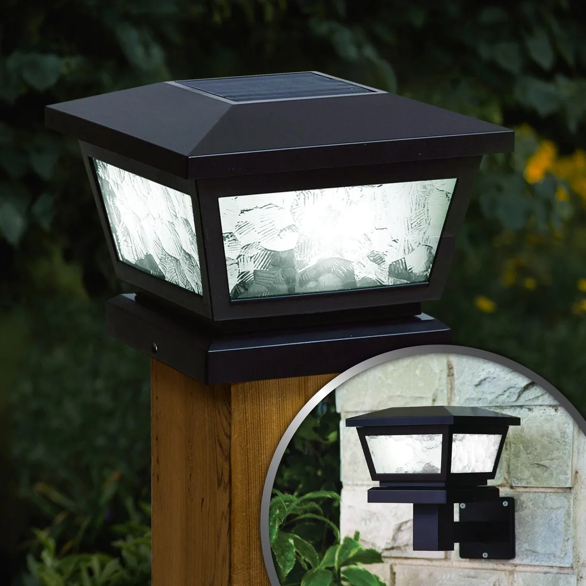 Classy Caps Mfg. Inc. Classy Caps Mfg. Inc. Fairmont Black Solar Post Cap 2 Pack 10 Lumens 4500 5500K — product photo