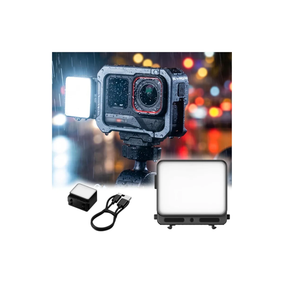 JJC Magnetic LED Light for Insta360 Ace Pro 2 IPX5 SOS Mode — product photo