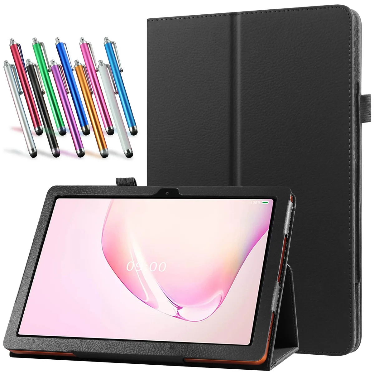 anicestore anicestore Case for ONN 10.1 Inch Tablet (2024) Gen 4 Folio Stand Cover + Stylus Black — product photo