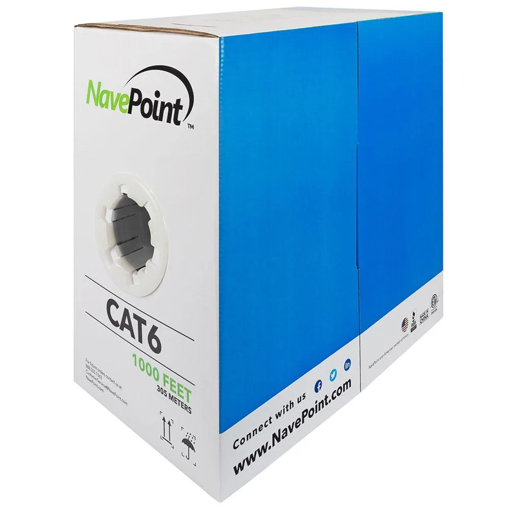 NavePoint NavePoint CAT6 Riser CMR 1000 Ft Black 23AWG 250 MHz 400MHz UTP network ethernet cable — product photo