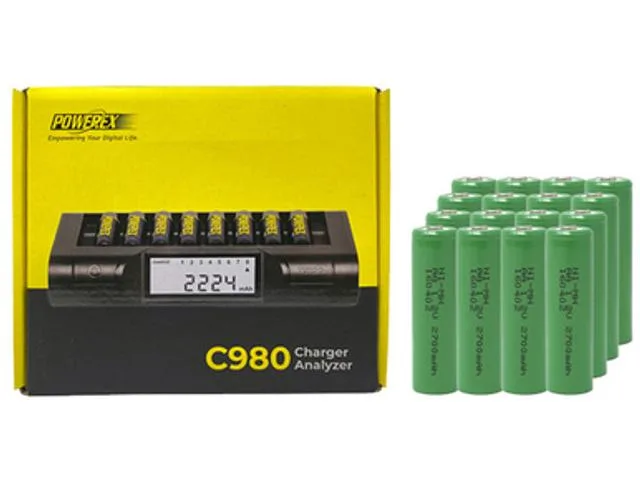 DUSLAN DUSLAN C980 Smart Charger & 16 AA NiMH 2700 mAh standard battery — product photo