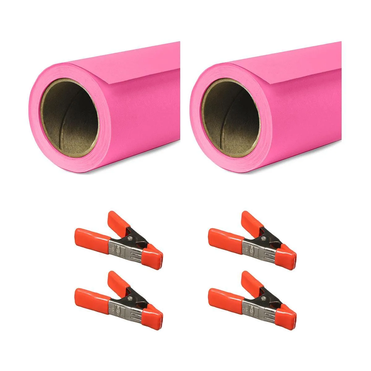 SAVAGE SAVAGE Widetone Seamless Background Paper Tulip 53" x 36' 2-Pack with 4 Orange Clamps — product photo
