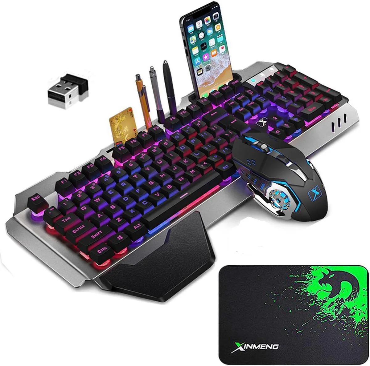 Chicong Technology Co., LTD Chicong Technology Co., LTD Wireless Gaming Keyboard &amp; Mouse Set Black 104 Keys 2.4G 4000mAh — product photo