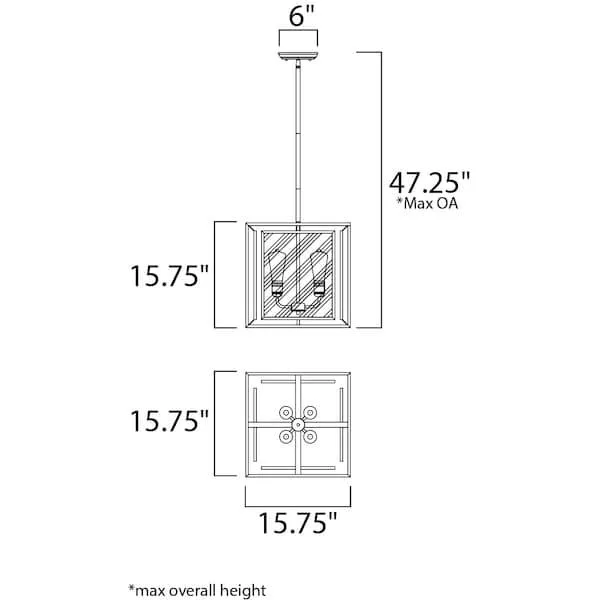 Maxim Mfg. Maxim Mfg. 21675CDBK Era 4-Light 15.75" Black Pendant — product photo