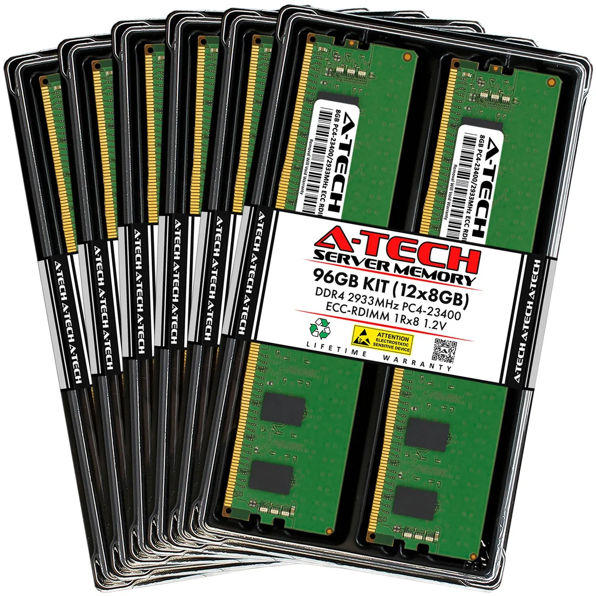 A-Tech A-Tech 96GB Kit (12x8GB) DDR4 2933MHz ECC RDIMM Memory Upgrade — product photo