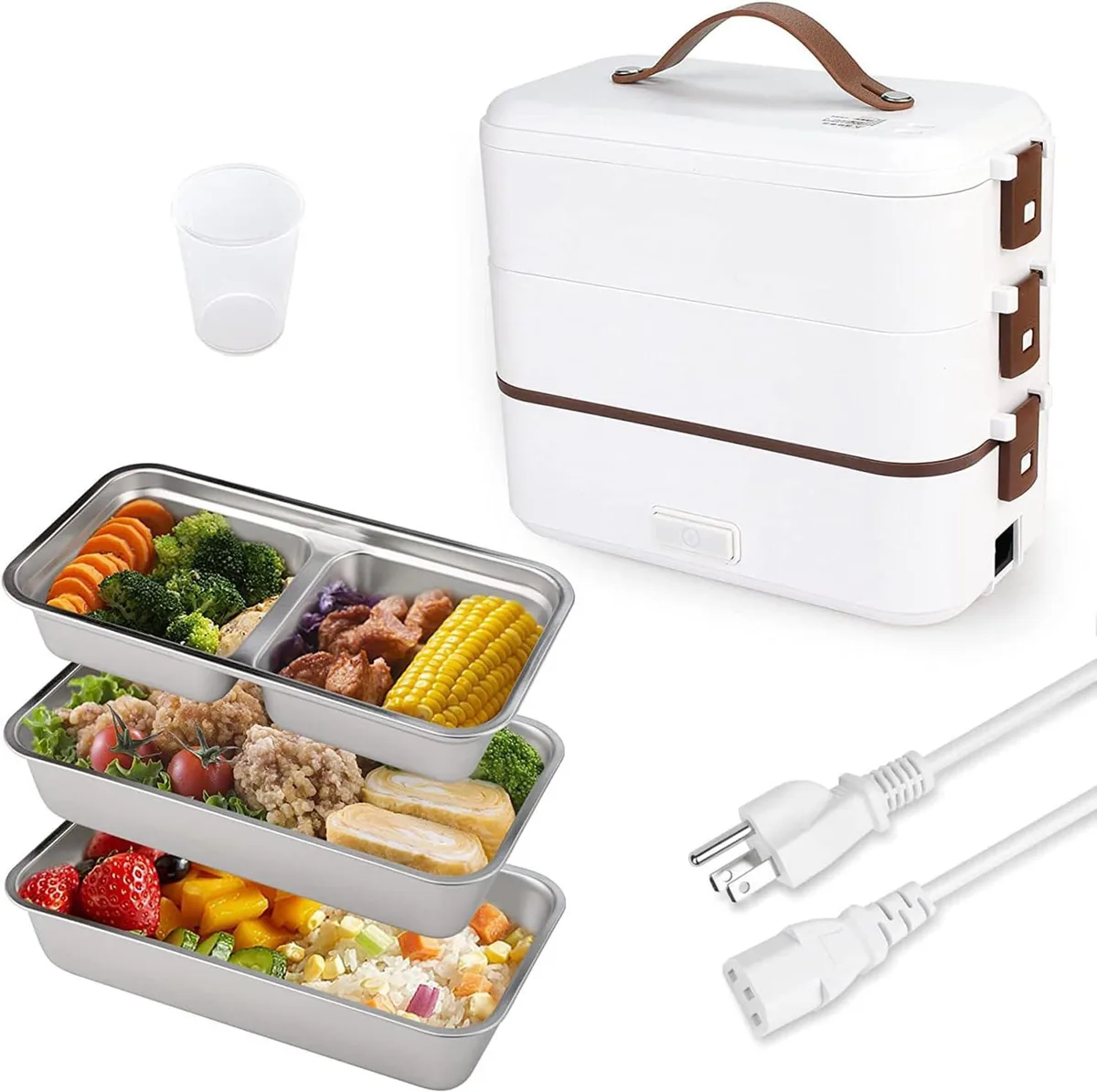 DNBeffulgent DNBeffulgent 300W 3-Layer Electric Lunch Box 1200ml White — product photo