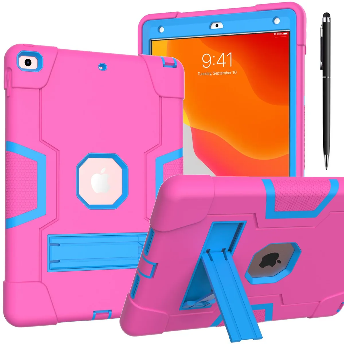 BONAEVER BONAEVER iPad 10.2 Inch Case 2019-2021 Rose Red Kickstand Stylus — product photo