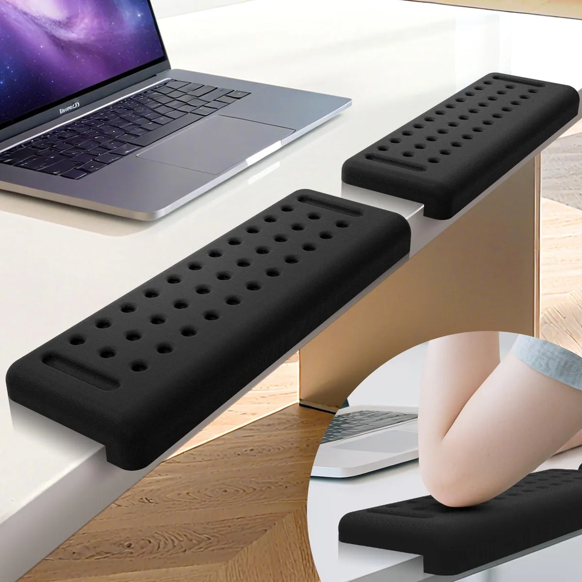  Retuhapy L-Shaped Desk Edge Cushion 2 PCS Elbow Rest Black 18 x 3.5 inches — product photo