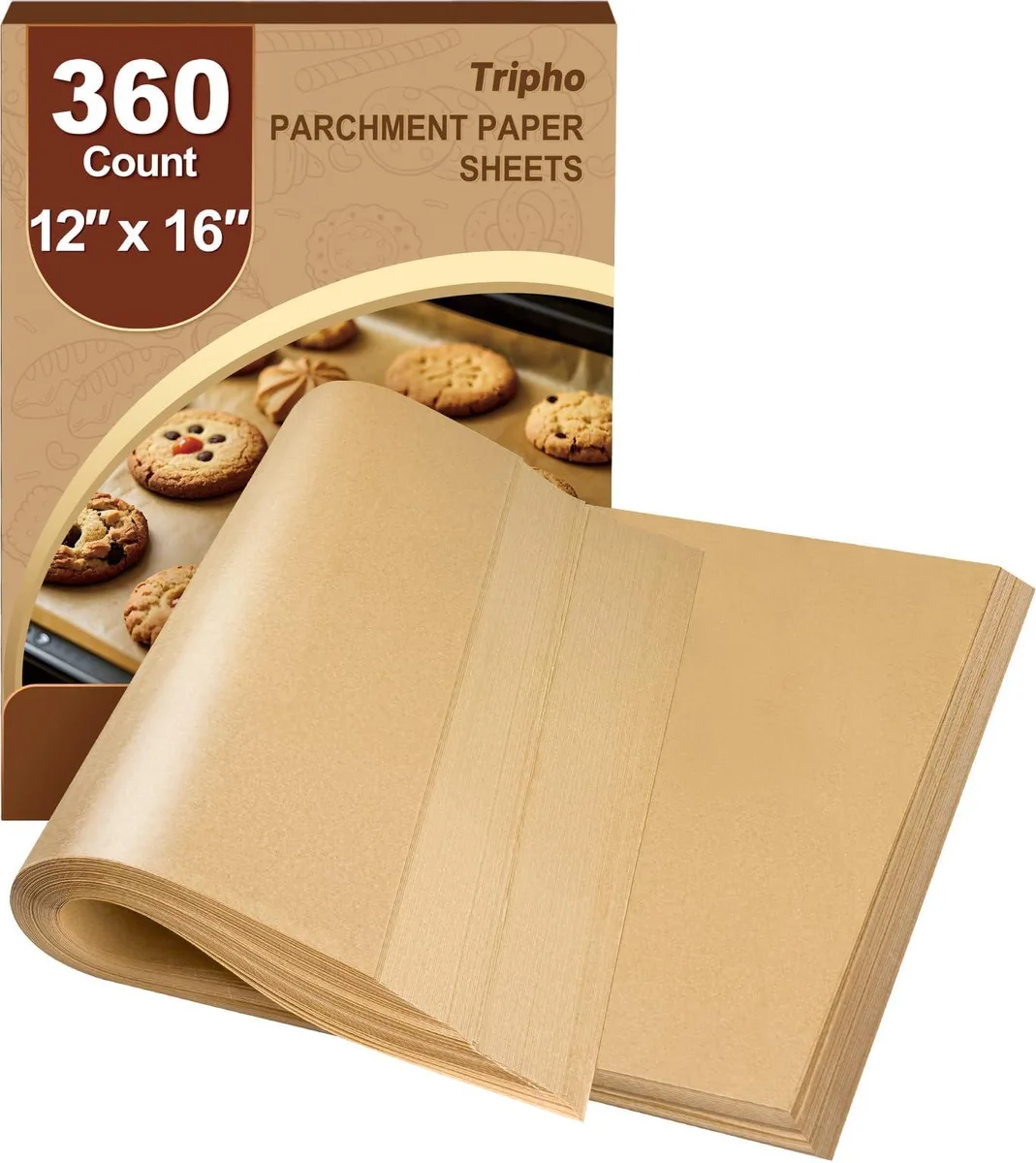Stack of 360 rectangular parchment sheets 12 by 16 inches