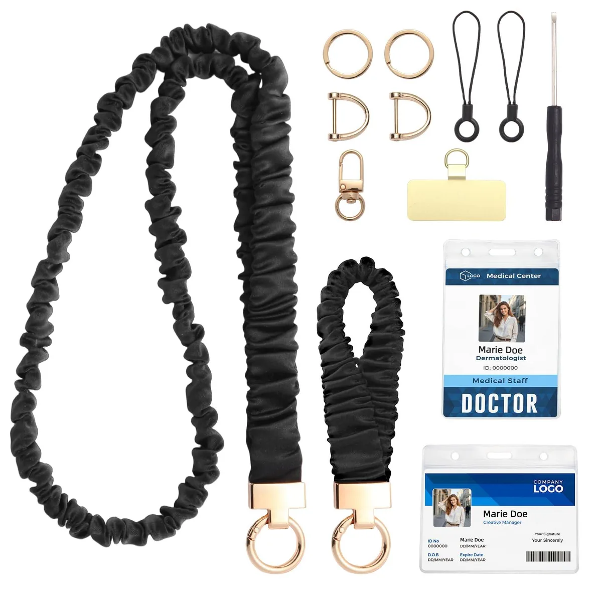  Scrunchie Lanyard Set Black — product photo