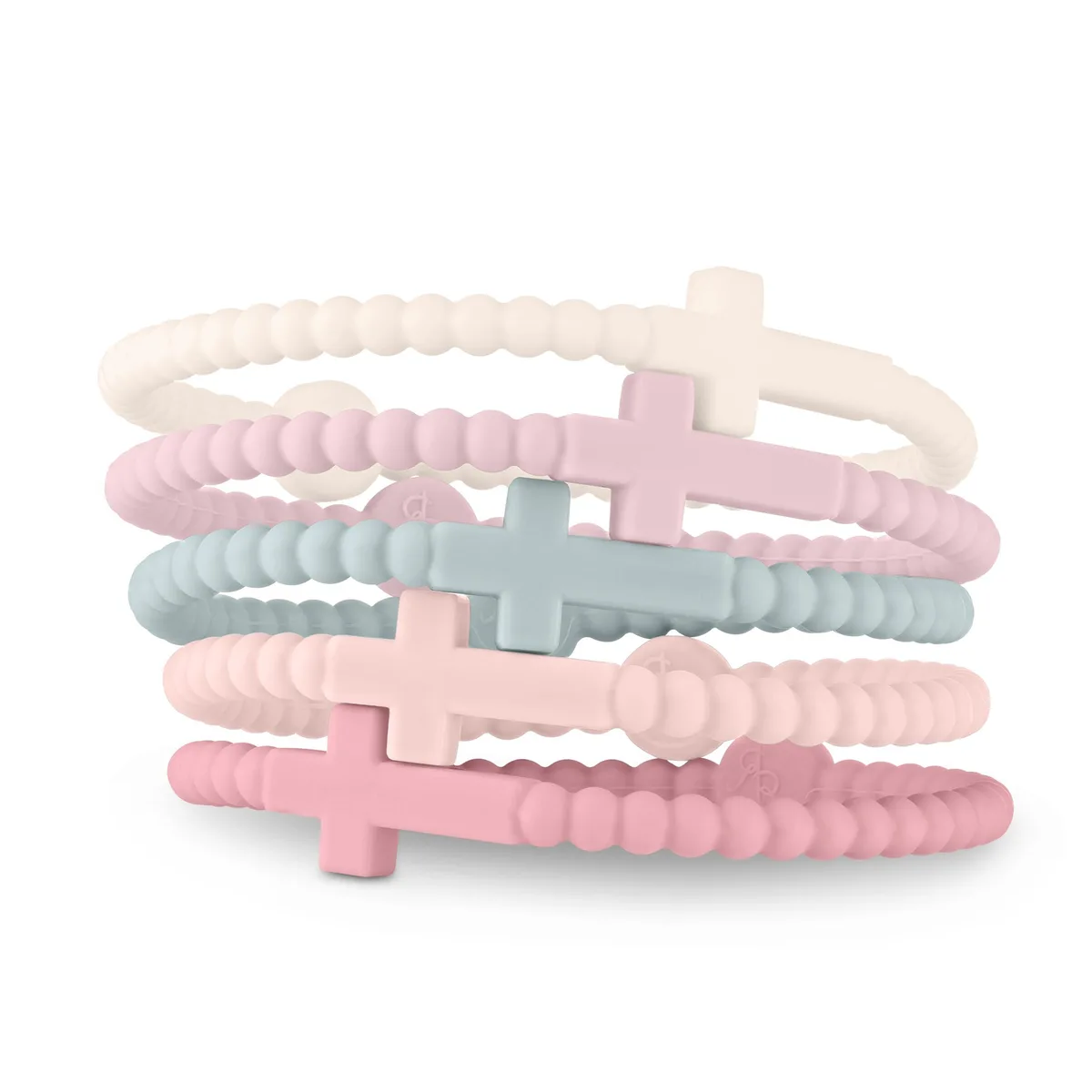 Small 6.75 inch silicone cross bracelet in Dreamy color
