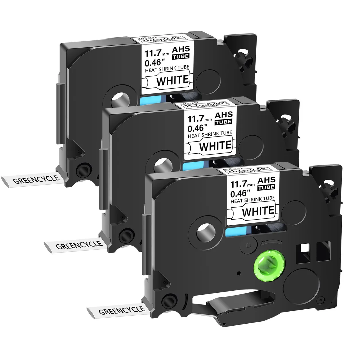 GREENCYCLE GREENCYCLE AHS-231 11.7mm 1.5m heat-shrink labelmaker tapes 3-pack — product photo