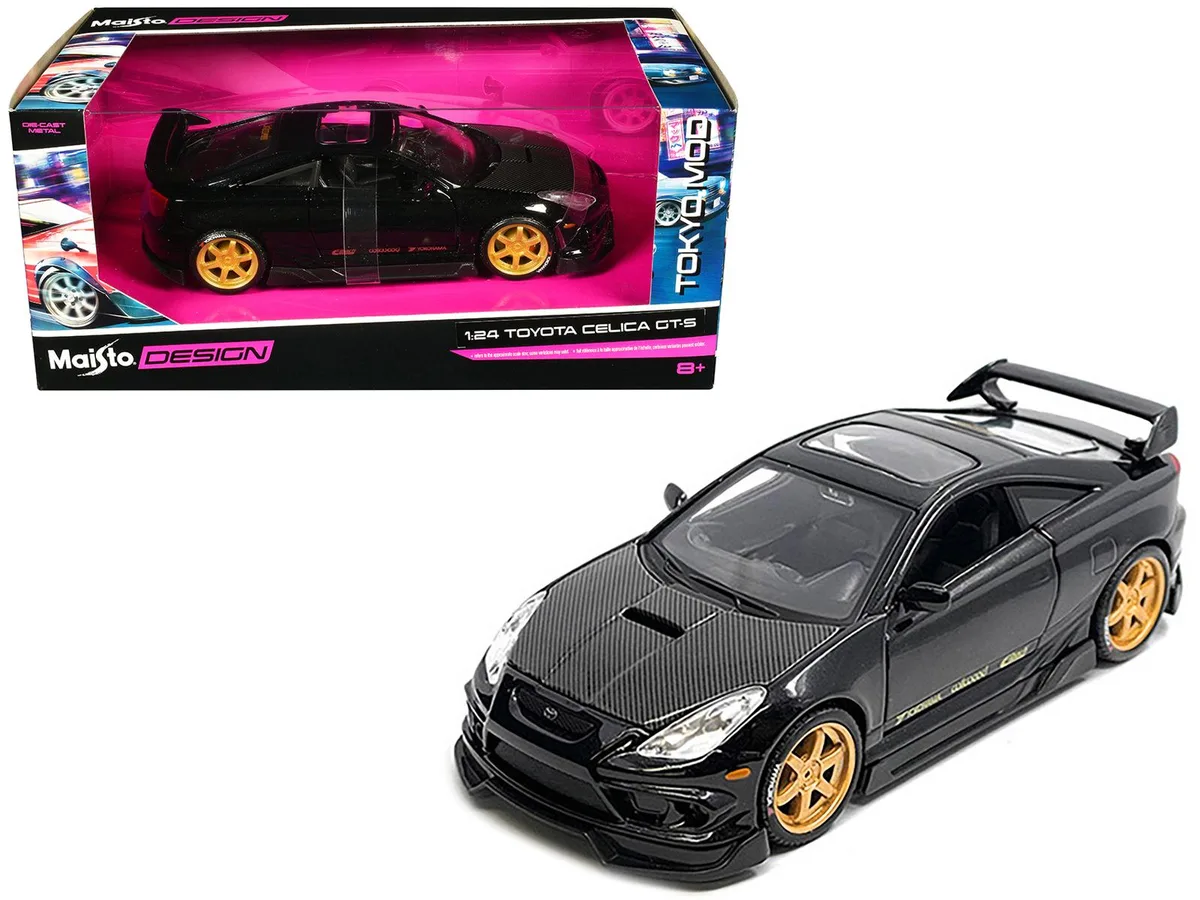 Maisto Maisto Toyota Celica GT-S Black Carbon Hood Sunroof Tokyo Mod 1/24 Diecast — product photo