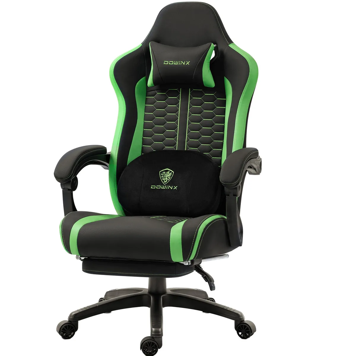 Dowinx Dowinx LS-MB37 Gaming Chair Green White PU Leather 350lb — product photo