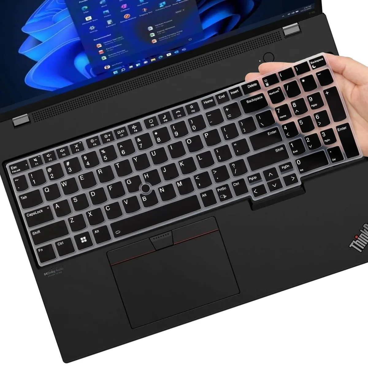 MUBY-GOL Keyboard Cover Lenovo ThinkPad E16 T16 P16 L15 15.6 16 Black — product photo