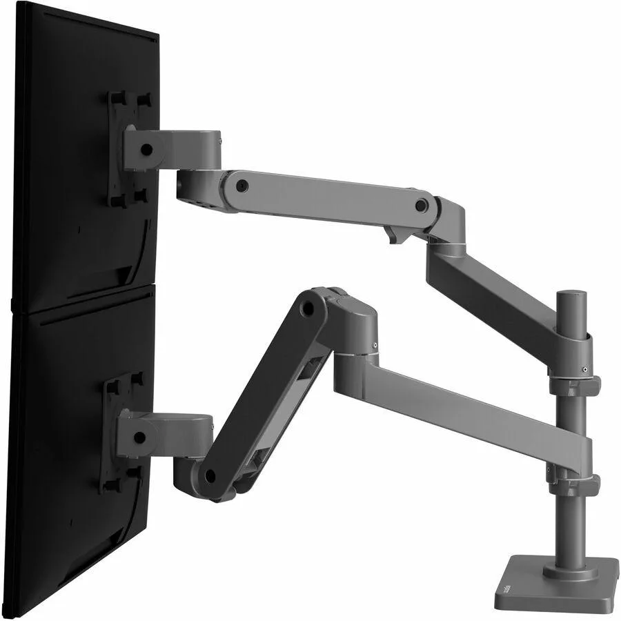 Ergotron LX Pro dual stacking monitor arm in dark gray
