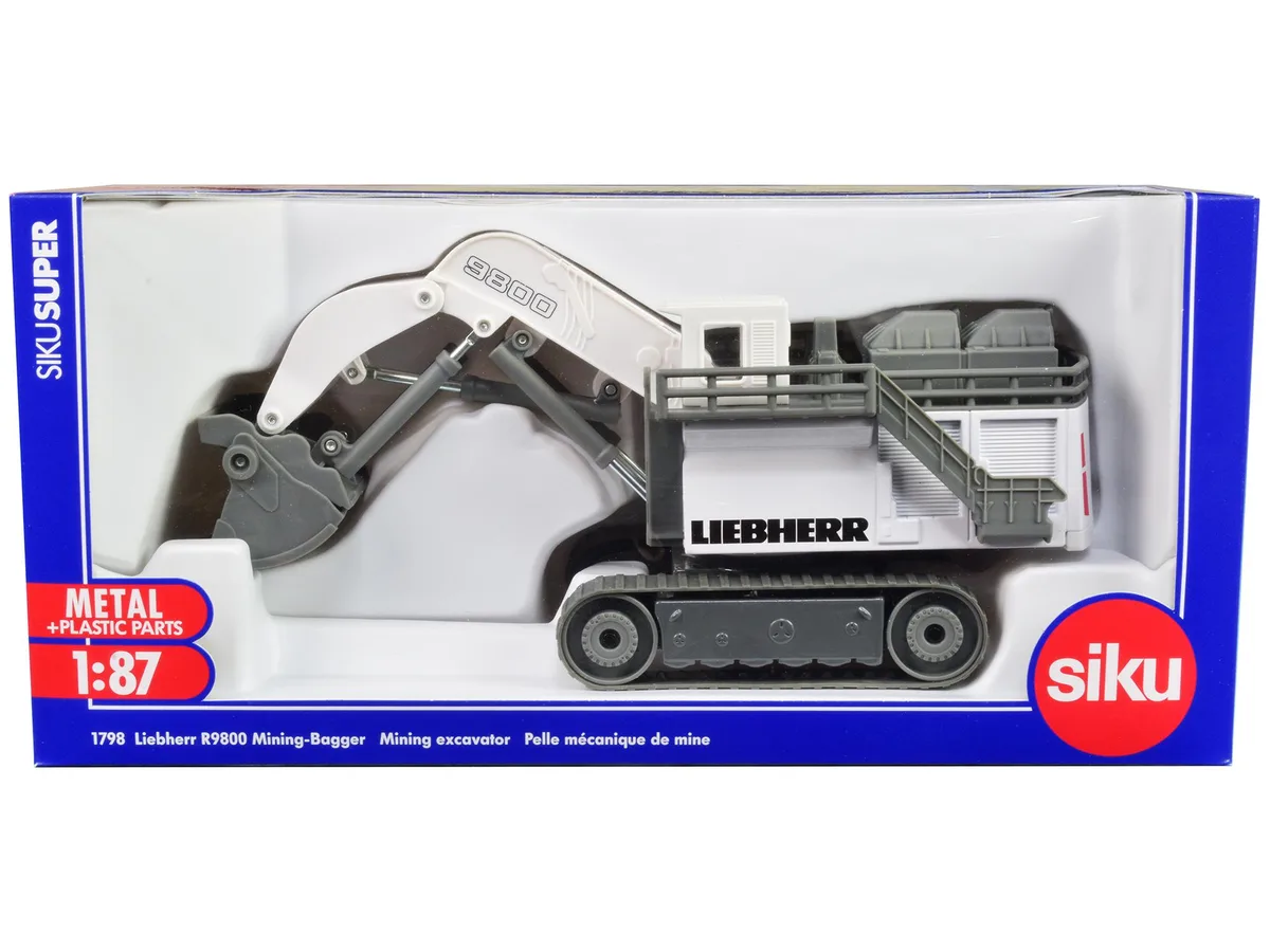 Siku Siku Liebherr R9800 Mining Excavator 1/87 HO White Gray Diecast — product photo