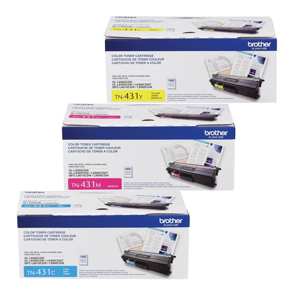 Brother Brother TN431 C/M/Y 3-pack toner cartridges (genuine brands) — product photo