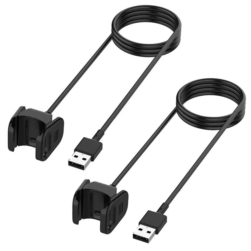 BONAEVER BONAEVER Charger for Fitbit Charge 3 &amp; 4, 2-pack, Black, 3.3ft — product photo