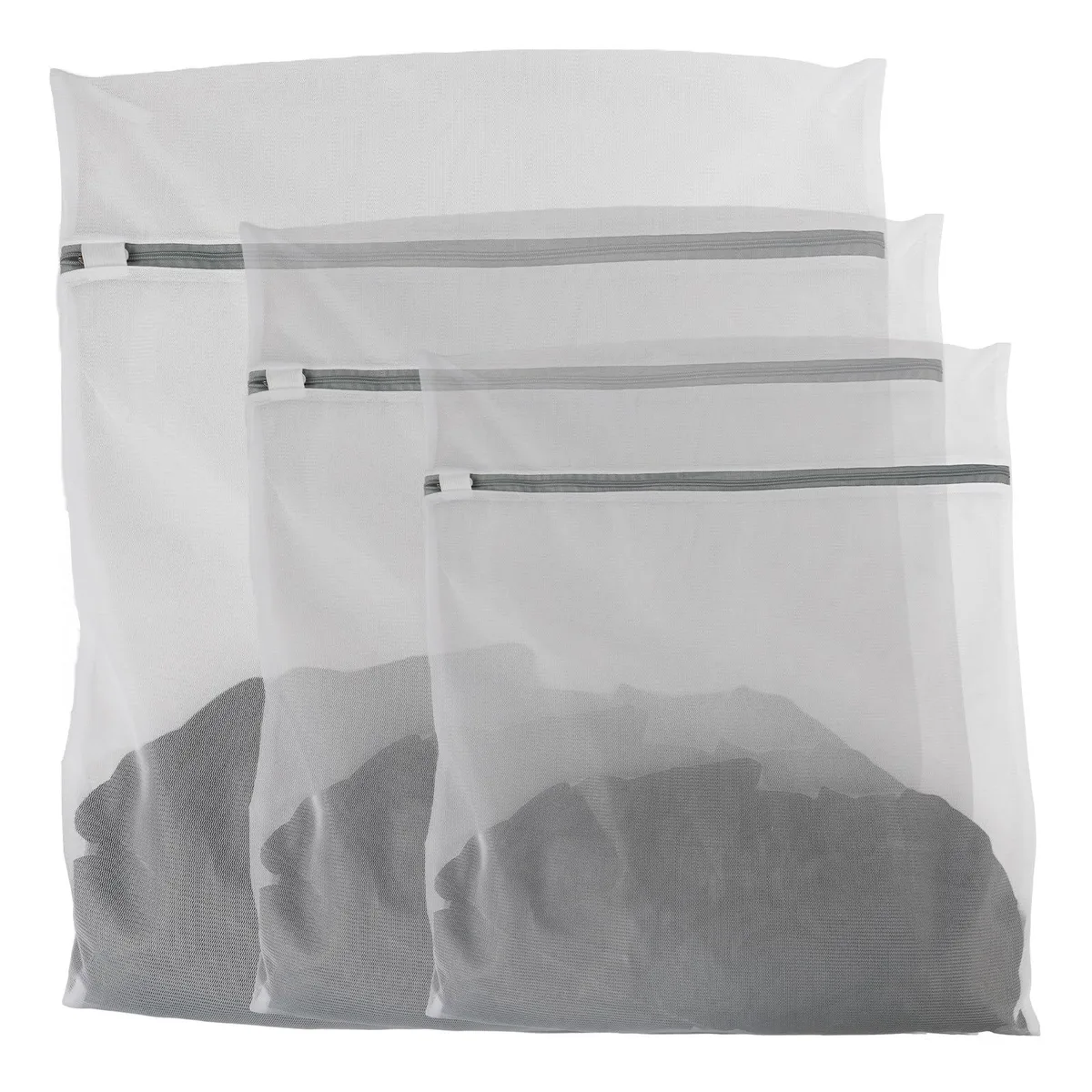  3 Pcs Premium Fine Mesh Laundry Bags Medium 12 x 16 Inches Beige — product photo