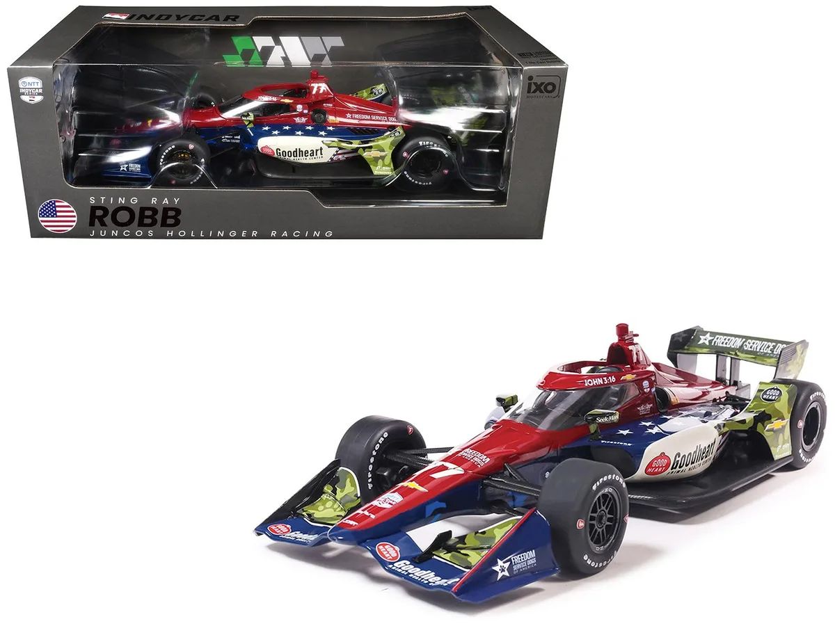 Ixo Models Ixo Models Dallara IndyCar #77 Sting Ray Robb Juncos Hollinger Racing 2026 1/18 Diecast Model Car — product photo