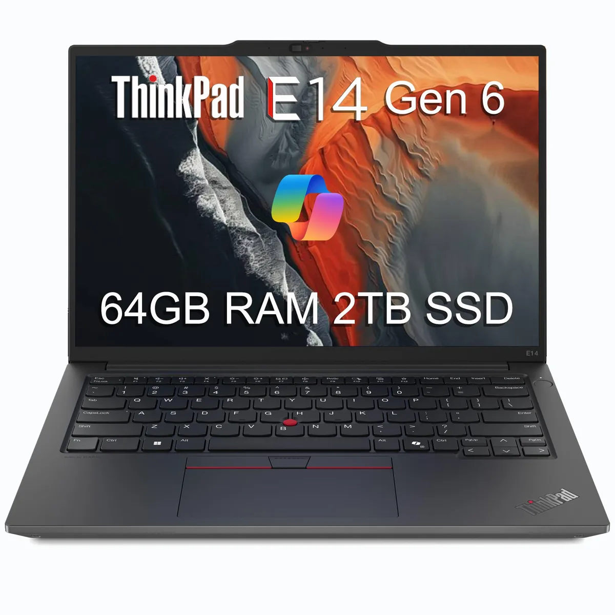 Lenovo Lenovo ThinkPad E14 Gen 6 business laptop AMD Ryzen 5 7535U 64GB DDR5 2TB NVMe 14" WUXGA Windows 11 Pro — product photo