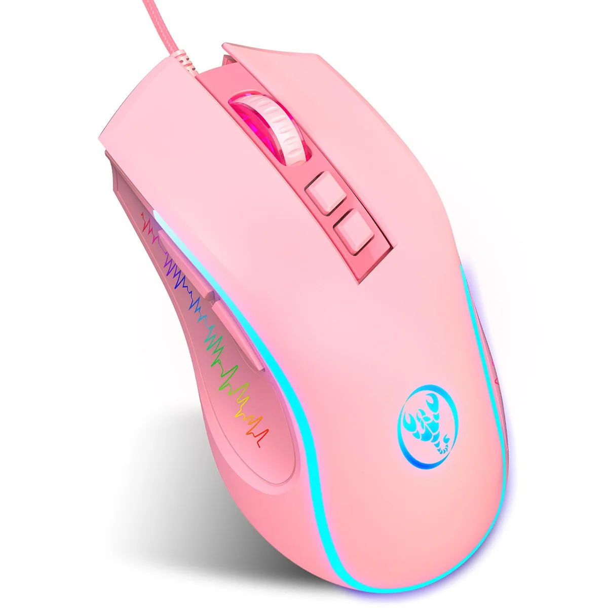 NSI NSI Wired Gaming Mouse 3200 DPI RGB Pink W003936301 — product photo