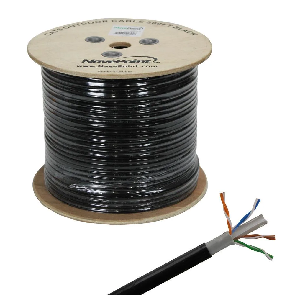 NavePoint NavePoint CAT6 Direct Burial Ethernet Cable 500 FT 10-Pack Black — product photo