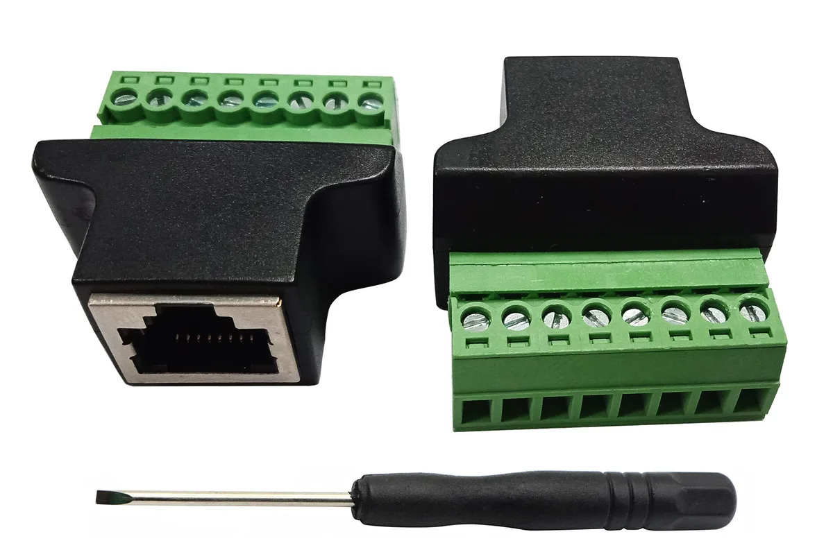 Vszerda Vszerda RJ45 Female to 8P8C Screw Terminal Coupler 2 Pack — product photo