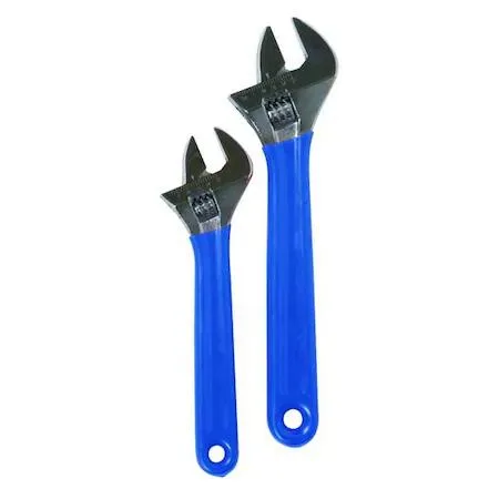 Westward Westward 1NYD3 Adjustable Wrench Set 8 in 10 in Chrome 2 Pc — product photo
