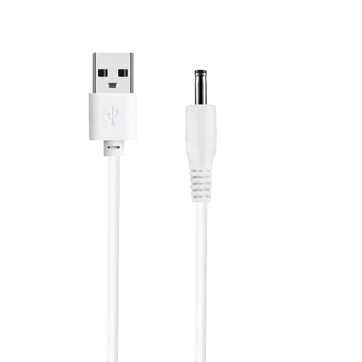 White 5 ft USB to 3.5 mm DC charging cable