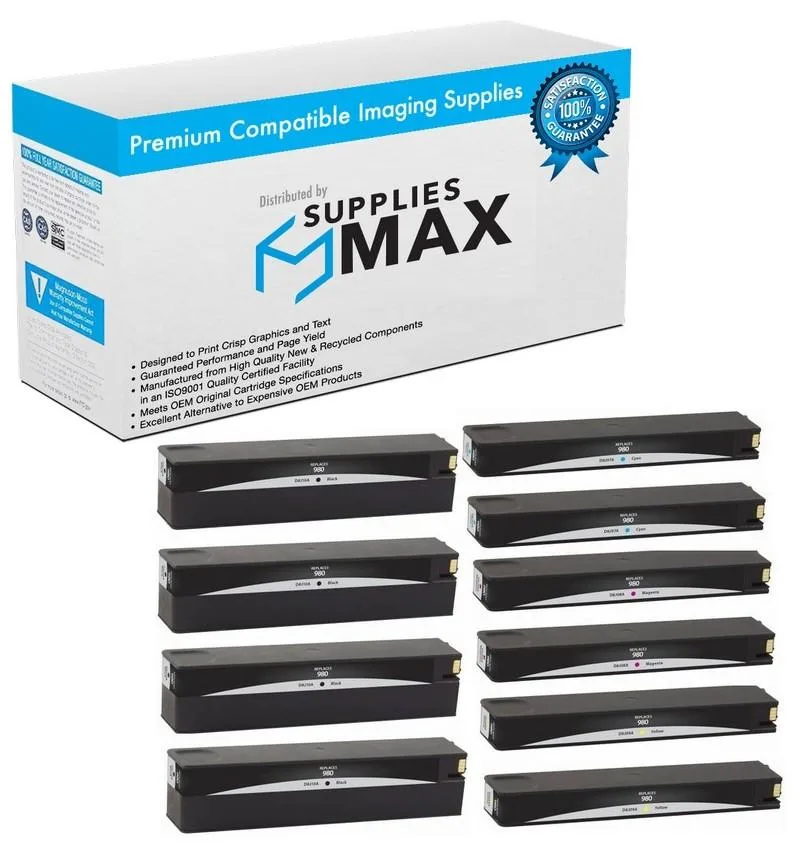 SuppliesMax SuppliesMax HP D8J04B2CMY Inkjet Combo Pack 4-BK 2-C/M/Y 10000 Pages — product photo