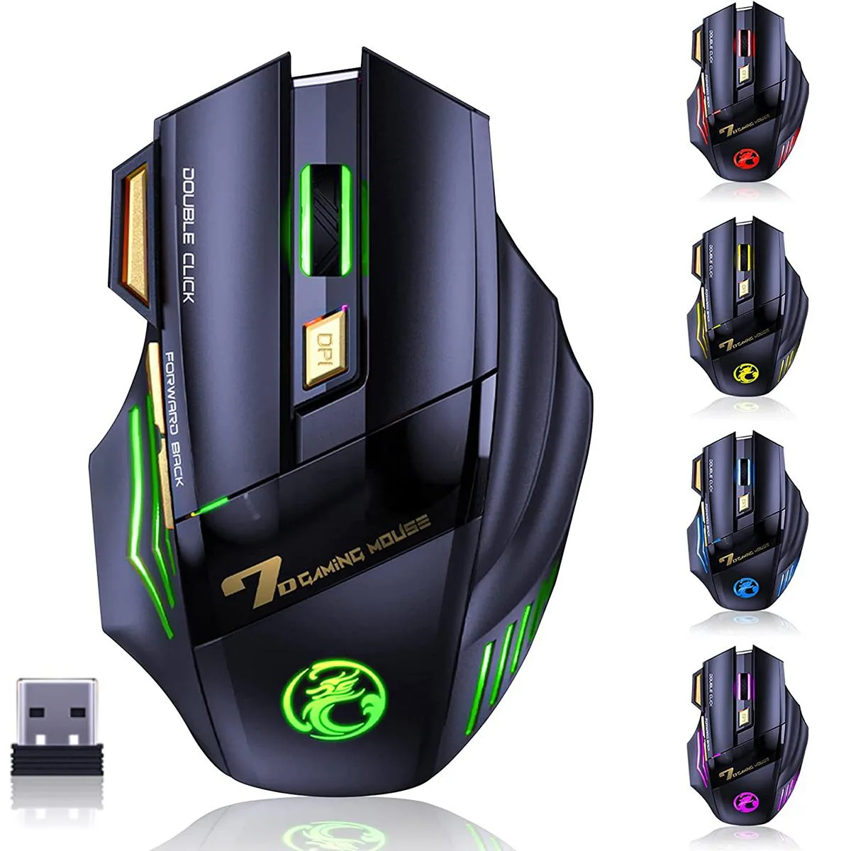 AUTYUE AUTYUE Gaming Mouse Wireless 7 Buttons 3200 DPI 400mAh Black — product photo