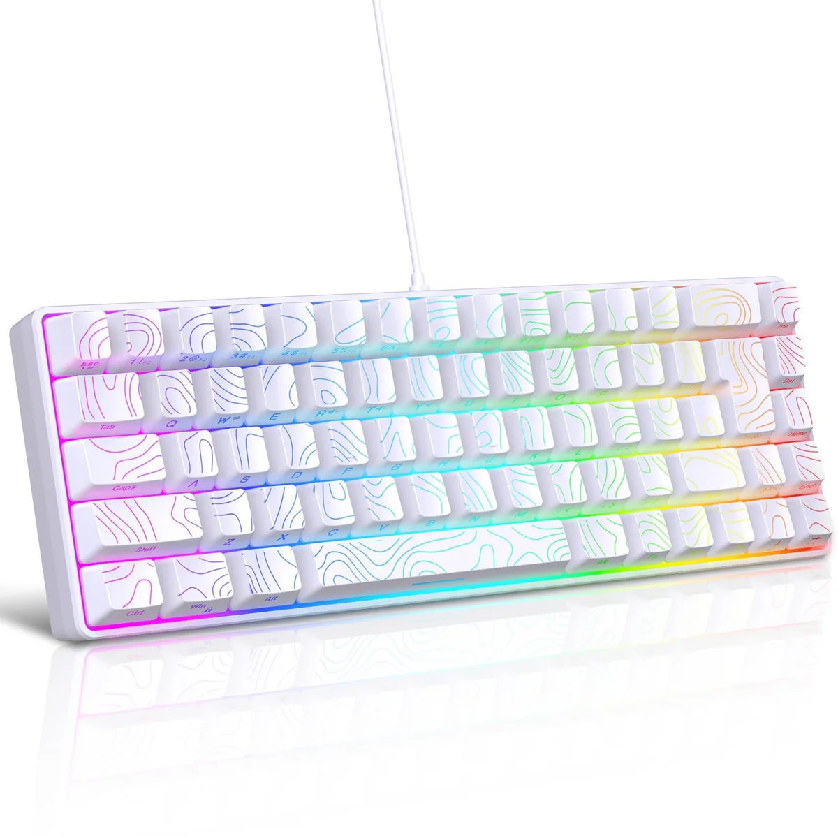  Snpurdiri K68 68 Keys RGB Gaming Keyboard White — product photo