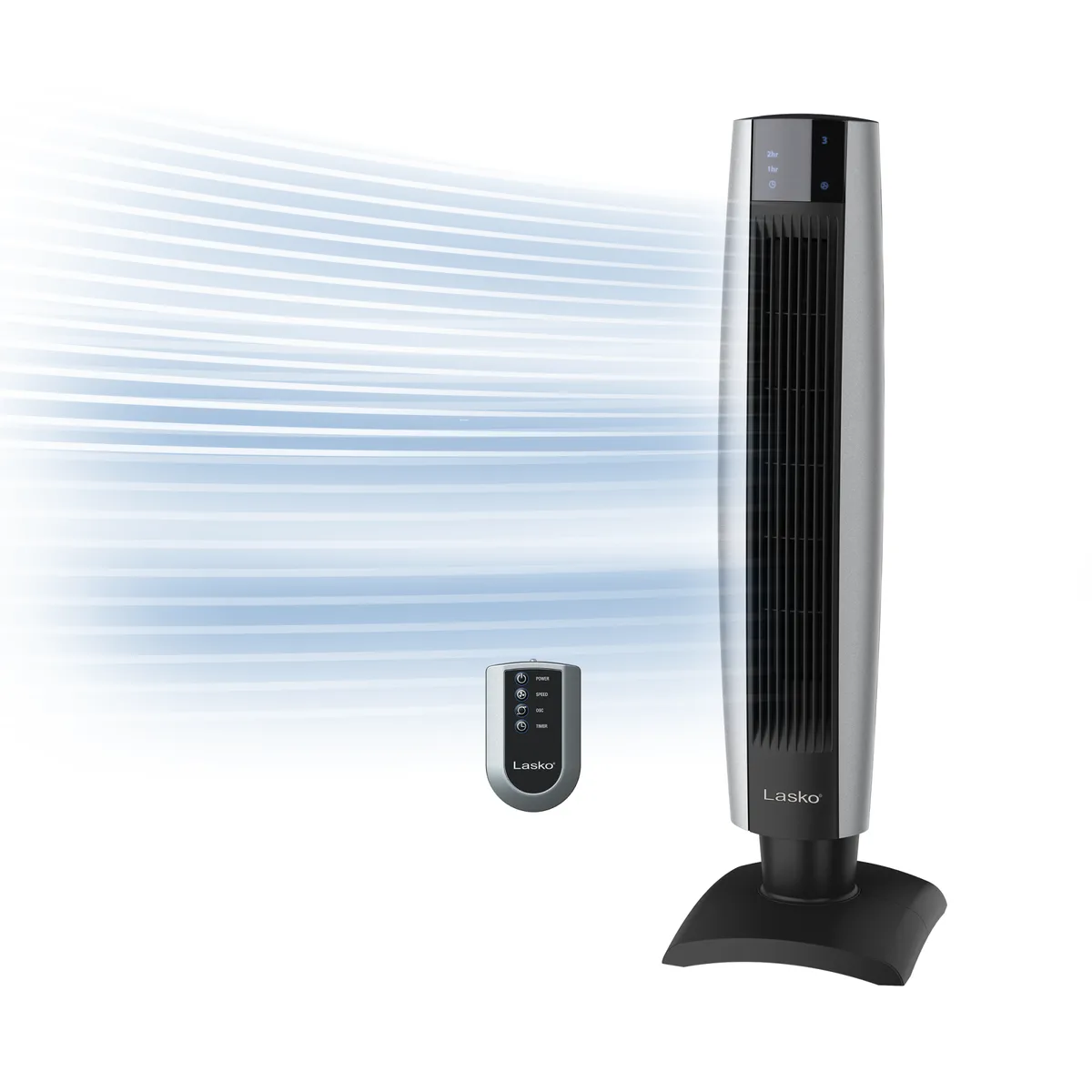 Lasko Lasko 2711 Oscillating Tower Fan with Remote Control, Black — product photo