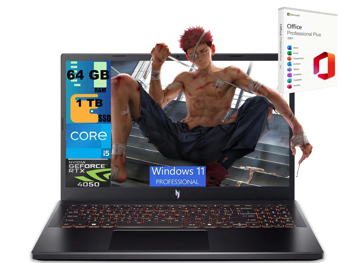 Acer America Acer Nitro V 15 gaming laptop i5-13420H RTX 4050 16GB 512GB 15.6 165Hz — product photo