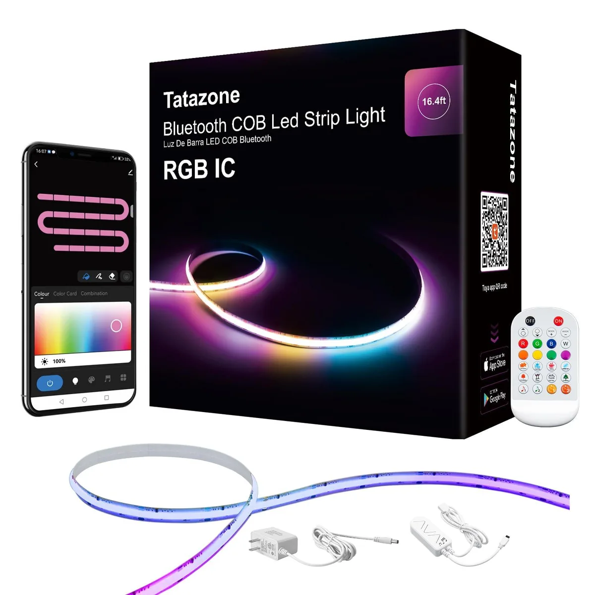  Tatazone LSSCOBM58820IC COB LED Strip Light Kit 16.4ft 24V 36W — product photo