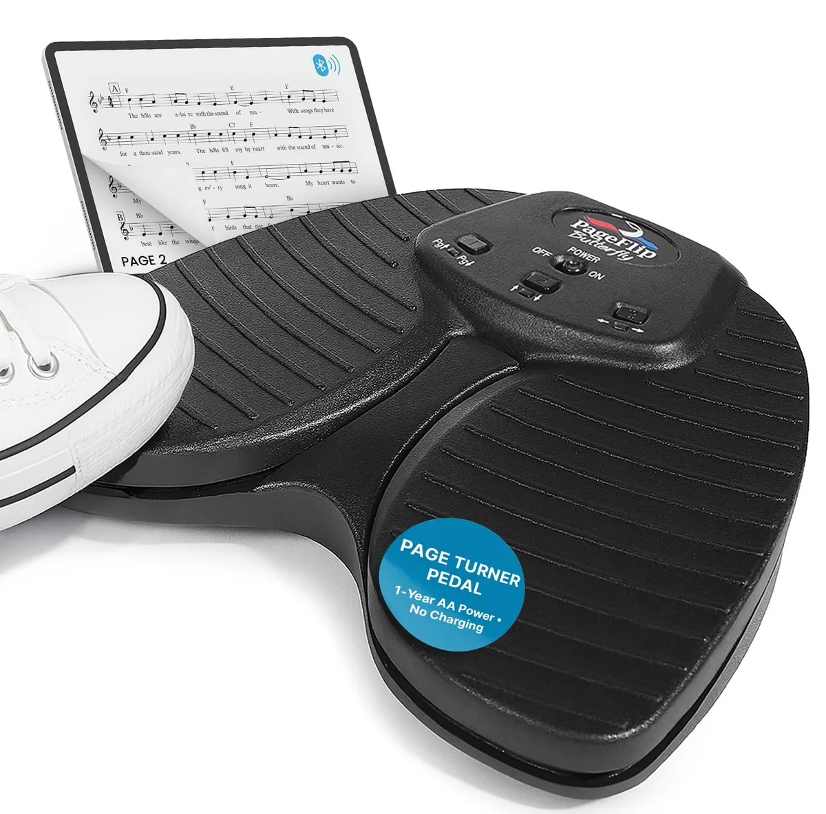  PageFlip Butterfly Bluetooth Pedal Silent 5.3 in x 1.4 in x 6.8 in — product photo