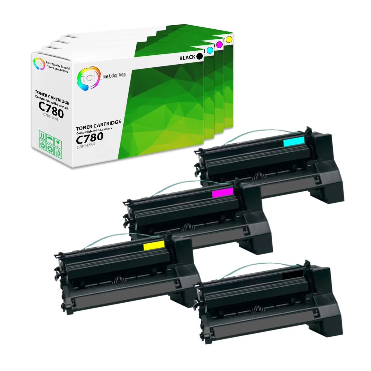 True Color Toner True Color Toner 4-pack toner cartridge for Lexmark 770 772 780 782 10000 pages — product photo
